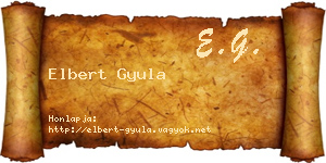 Elbert Gyula névjegykártya