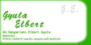 gyula elbert business card